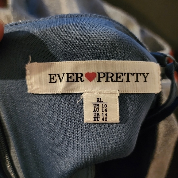 Ever Pretty Shiny Deep V Neck Short Dress Dusty Navy Size (10) - Picture 11 of 15